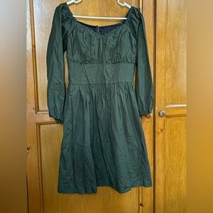 Vintage forest green 1950-1960 style dress